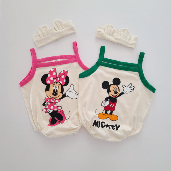 Baby Mickey Mouse Sleeveless Romper and Headband Set (3-12m) - AT NOON STORE