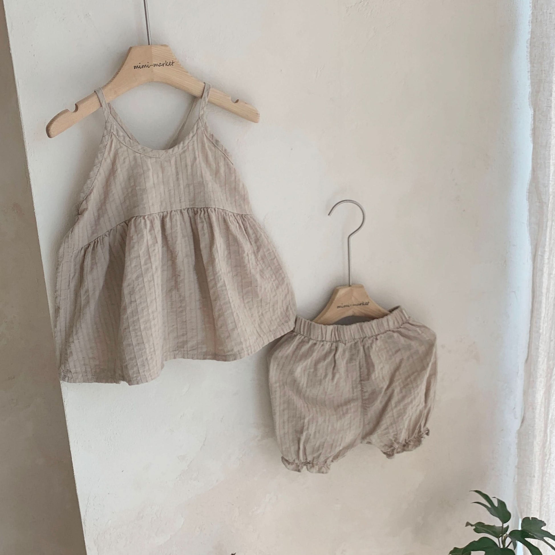 Baby Mimi Babydoll Cami and Bloomer Set (6-24m) - Beige - AT NOON STORE