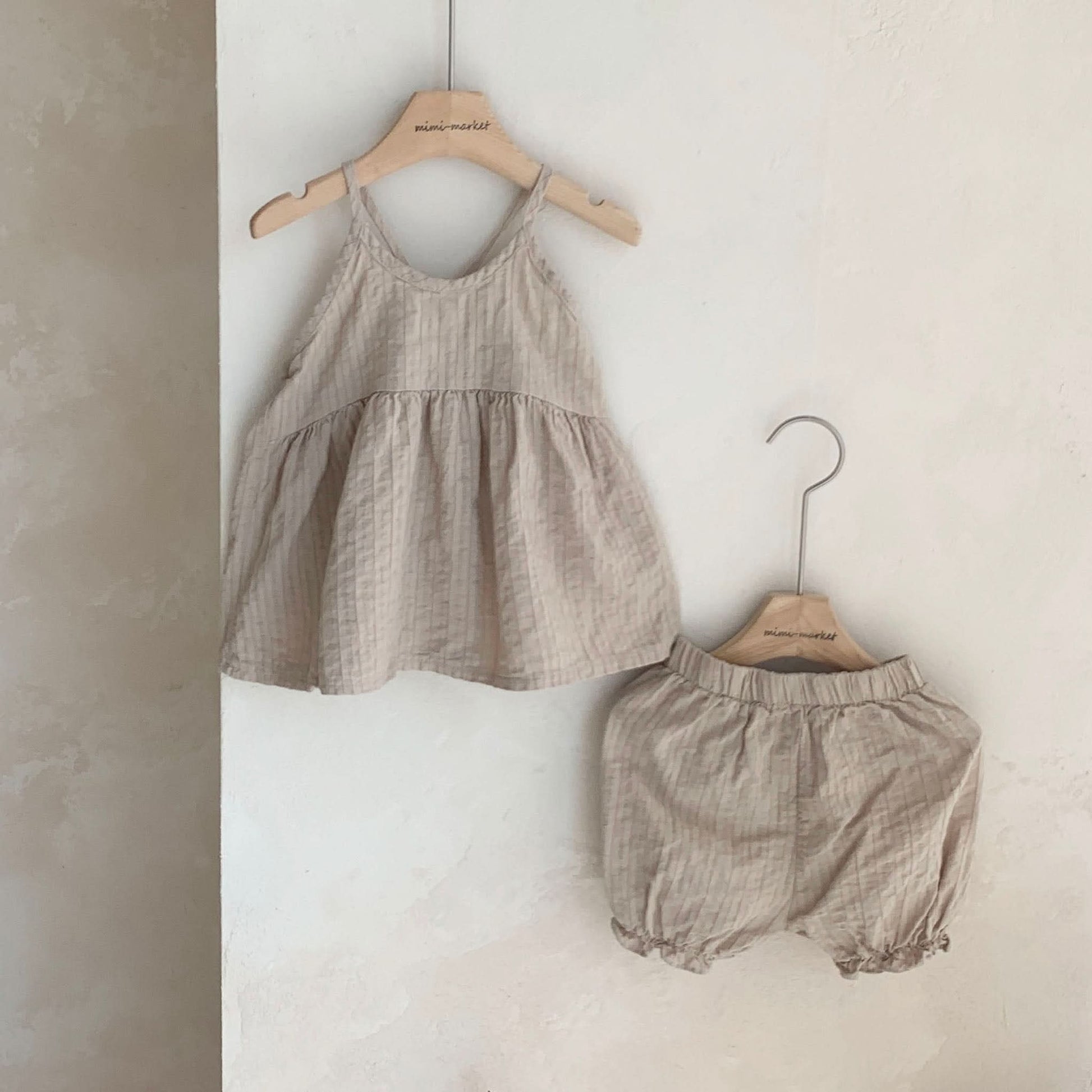Baby Mimi Babydoll Cami and Bloomer Set (6-24m) - Beige - AT NOON STORE