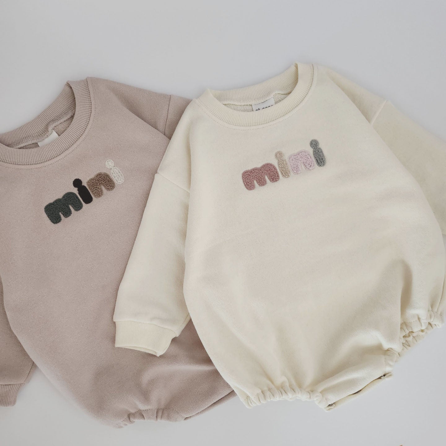 Baby Mini Sweatshirt Romper (0-18m) - Beige - AT NOON STORE