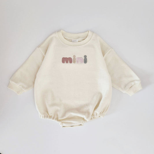 Baby Mini Sweatshirt Romper (0-18m) - Ivory - AT NOON STORE