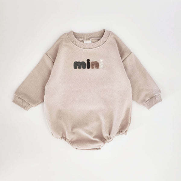 Baby Mini Sweatshirt Romper (0-18m) - Beige - AT NOON STORE