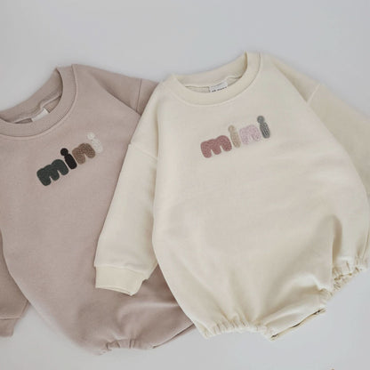 Baby Mini Sweatshirt Romper (0-18m) - Ivory - AT NOON STORE