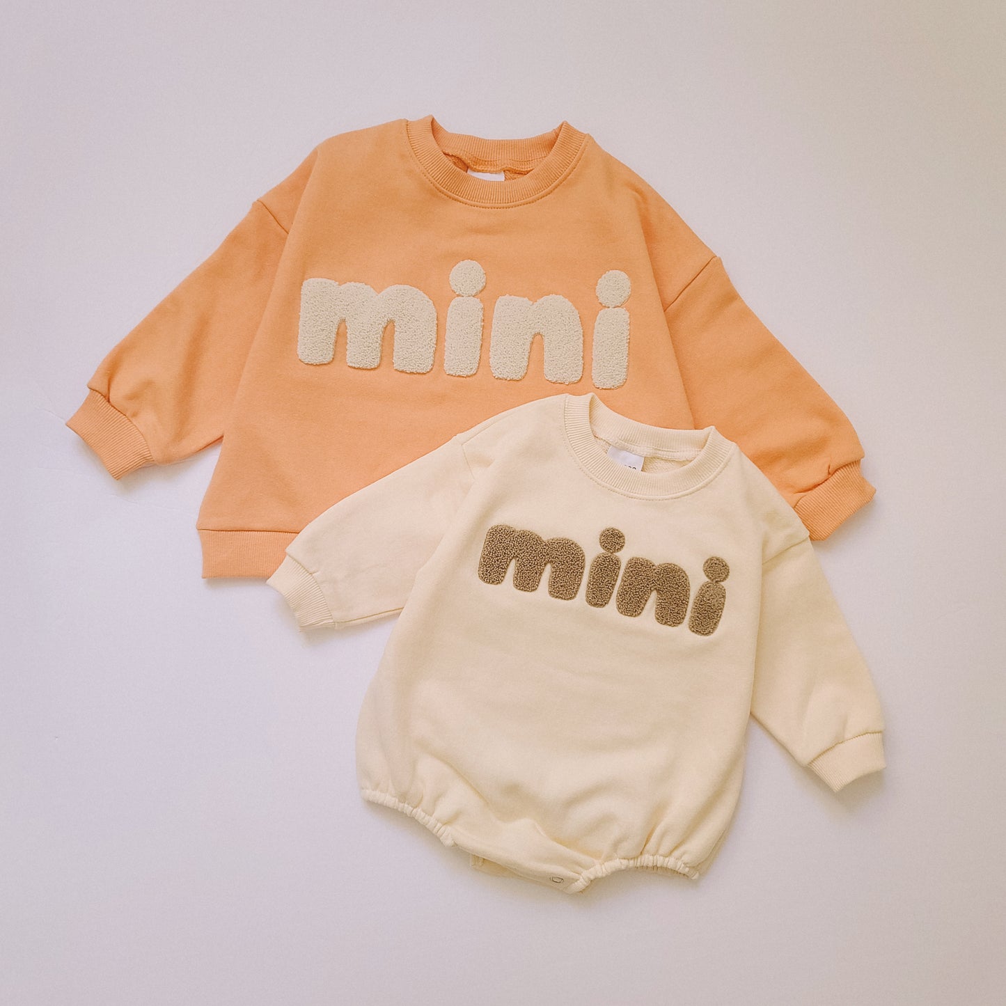 Baby Mini Sweatshirt Romper (0-18m) - Cream - AT NOON STORE