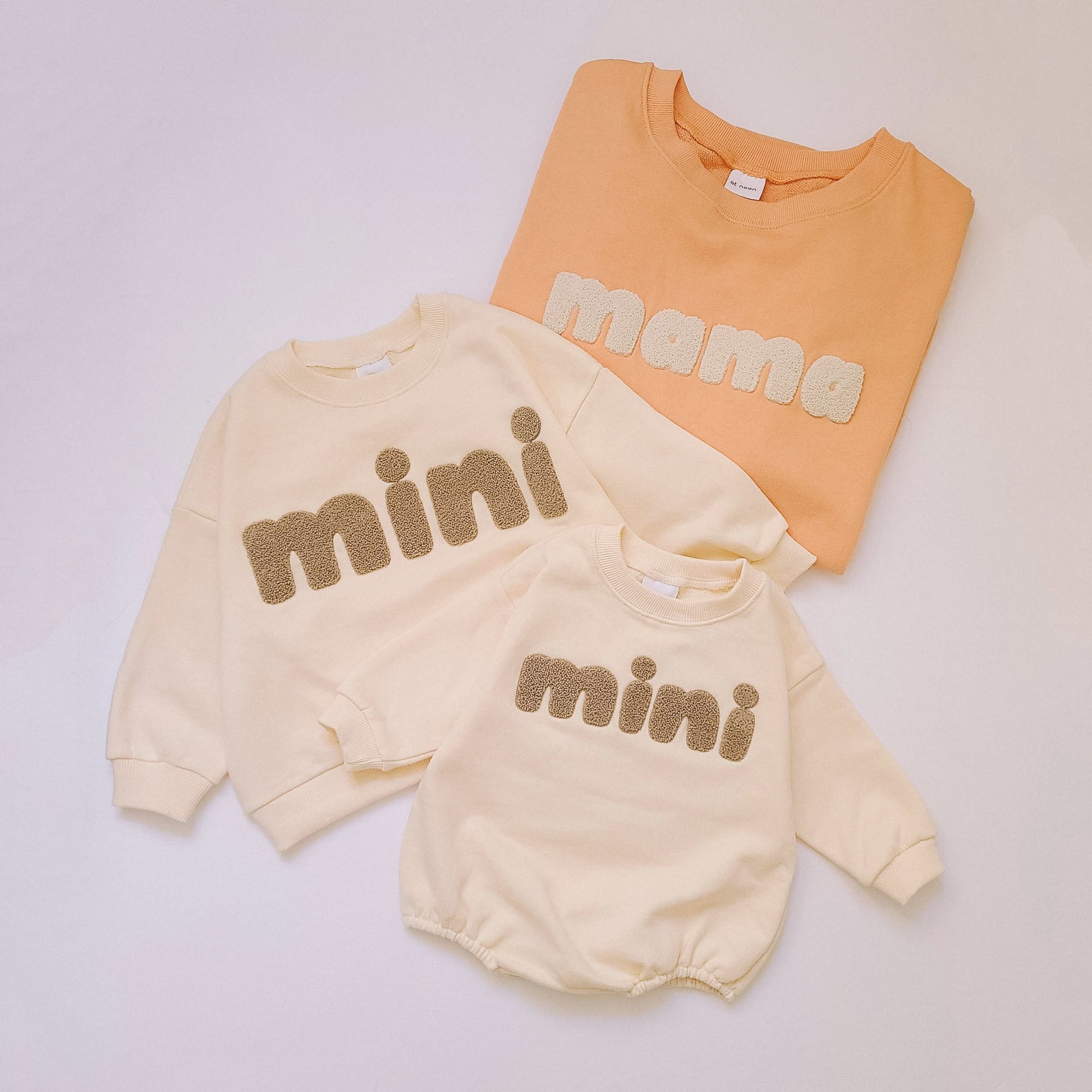 Baby Mini Sweatshirt Romper (0-18m) - Cream - AT NOON STORE