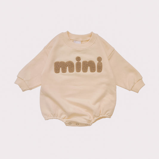 Baby Mini Sweatshirt Romper (0-18m) - Cream - AT NOON STORE