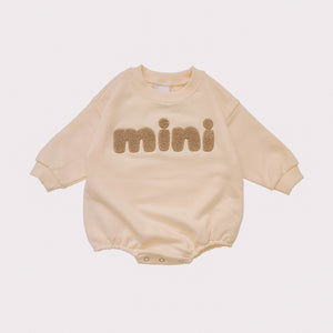 Baby Mini Sweatshirt Romper (0-18m) - Cream