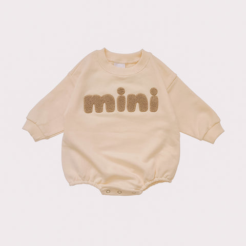 Baby Mini Sweatshirt Romper (0-18m) - Cream - AT NOON STORE