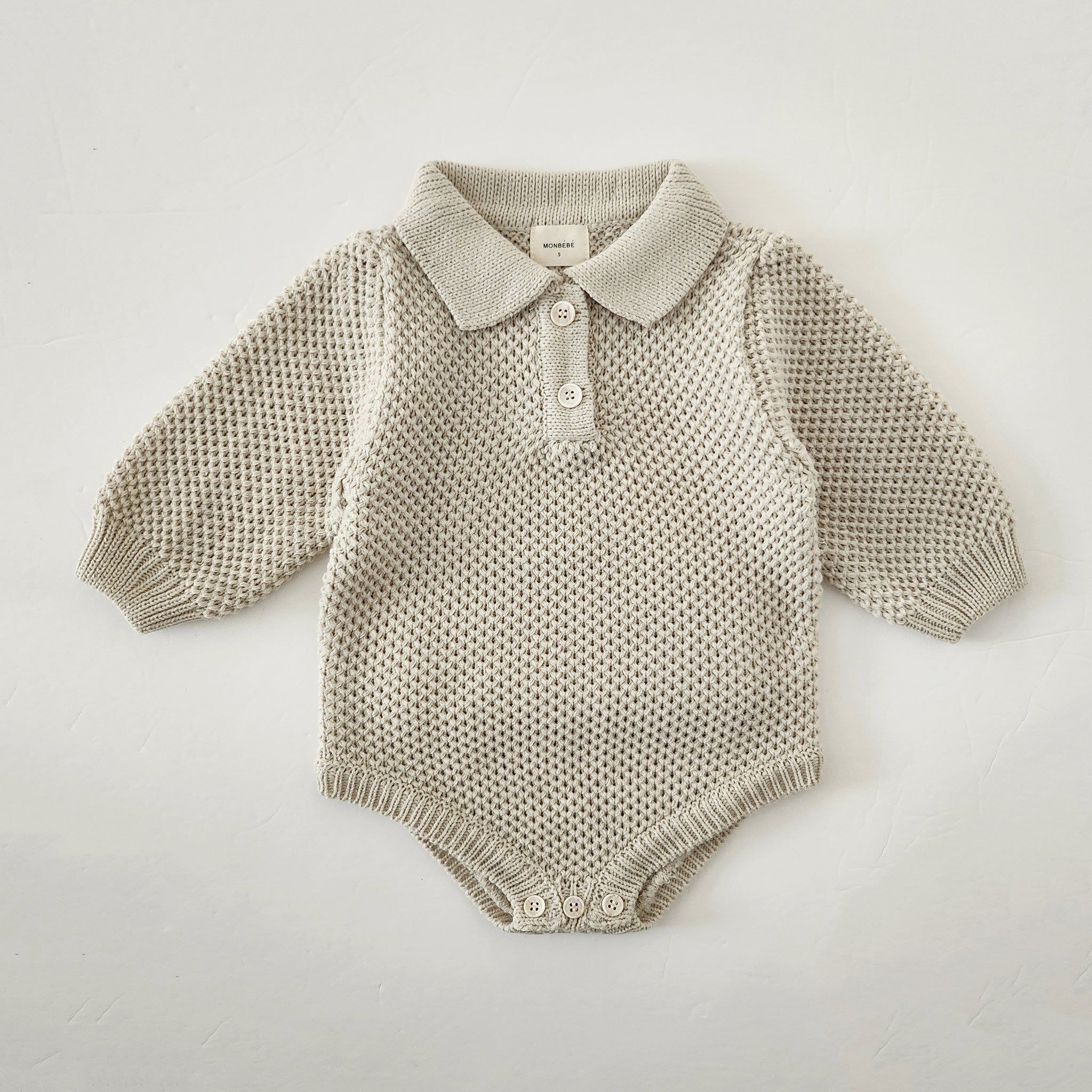 Baby Monbebe Sweater Romper (6-24m) - Mint