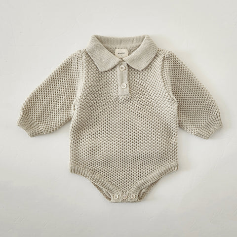 Baby Monbebe Sweater Romper (6-24m) - Mint - AT NOON STORE