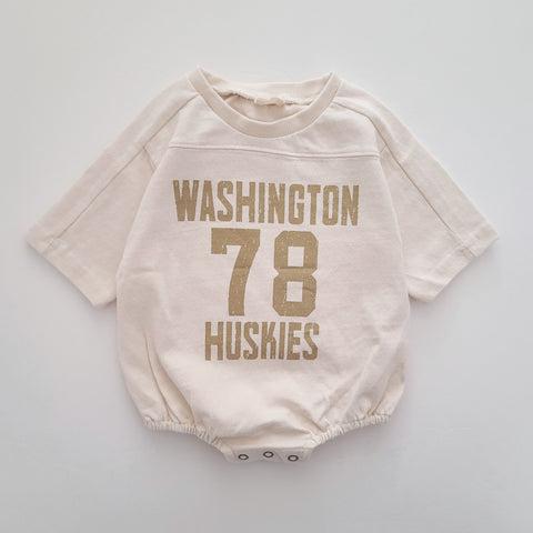 Baby Monbebe Washington Huskies Romper (3-24m) - Cream - AT NOON STORE