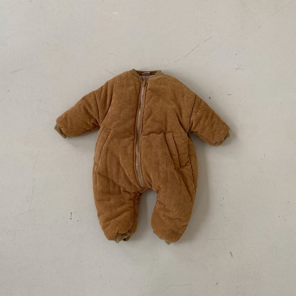 Baby Corduroy Padded Snowsuit  (6-20m) -Brown - AT NOON STORE