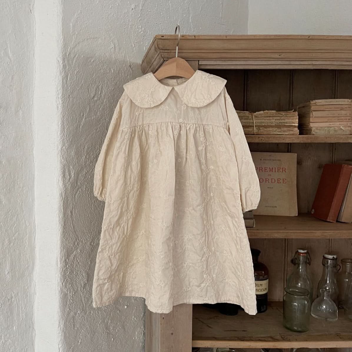 Baby Peter Pan Collar Floral Embroidery Dress (1-4y) - AT NOON STORE