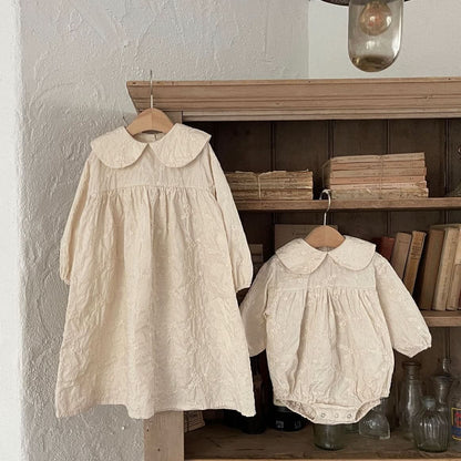 Baby Peter Pan Collar Floral Embroidery Dress (1-4y) - AT NOON STORE