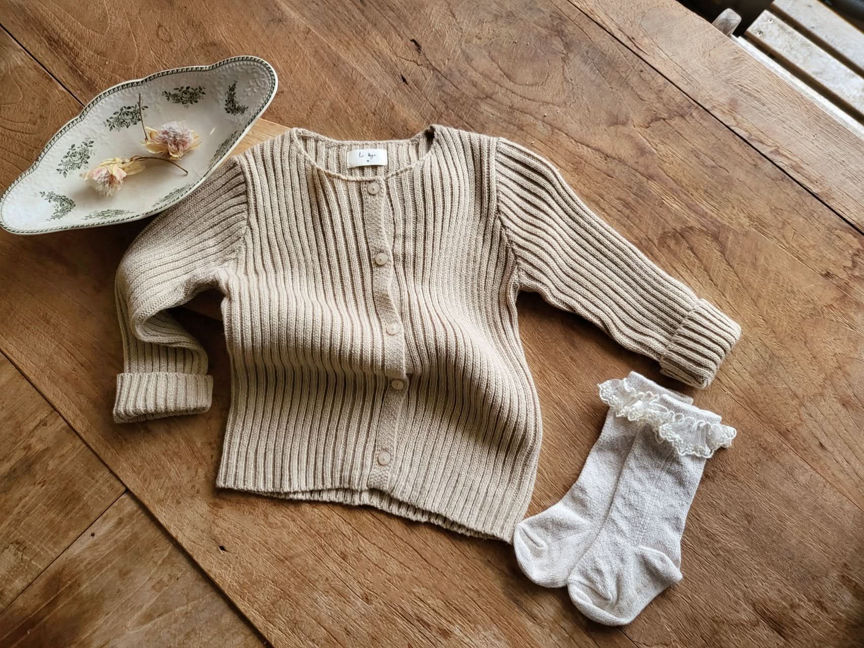 Baby Rib-Knit Cardigan  (6-18m) - 2 Colors - AT NOON STORE