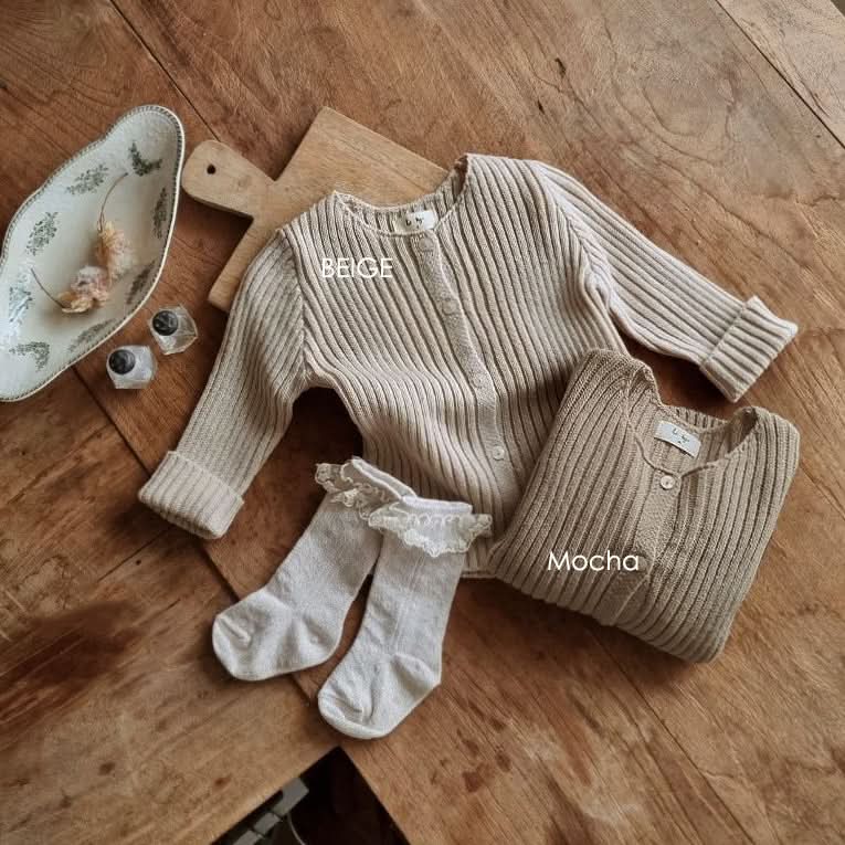 Baby Rib-Knit Cardigan  (6-18m) - 2 Colors - AT NOON STORE