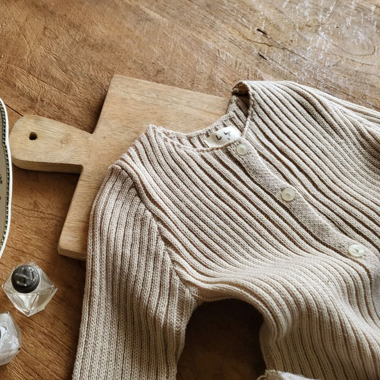 Baby Rib-Knit Cardigan  (6-18m) - 2 Colors - AT NOON STORE