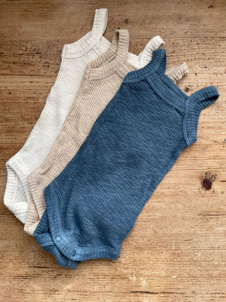 Baby Ribbed Tank Romper Romper (3-18m) - 3 Colors