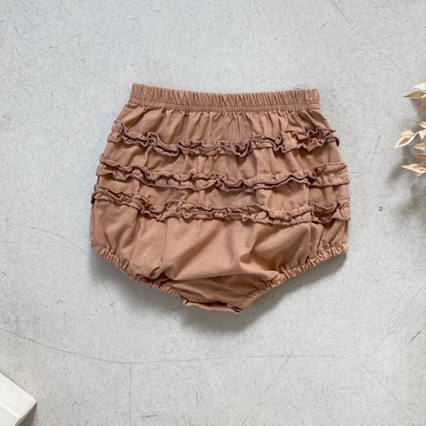 Baby Ruffle Bloomers (3-18m) -Brown - AT NOON STORE