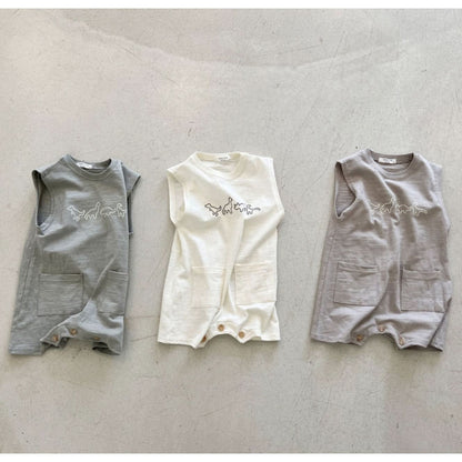 Baby Sleeveless Dino Pocket Jumpsuit (2-18m) - 3 Colors - AT NOON STORE