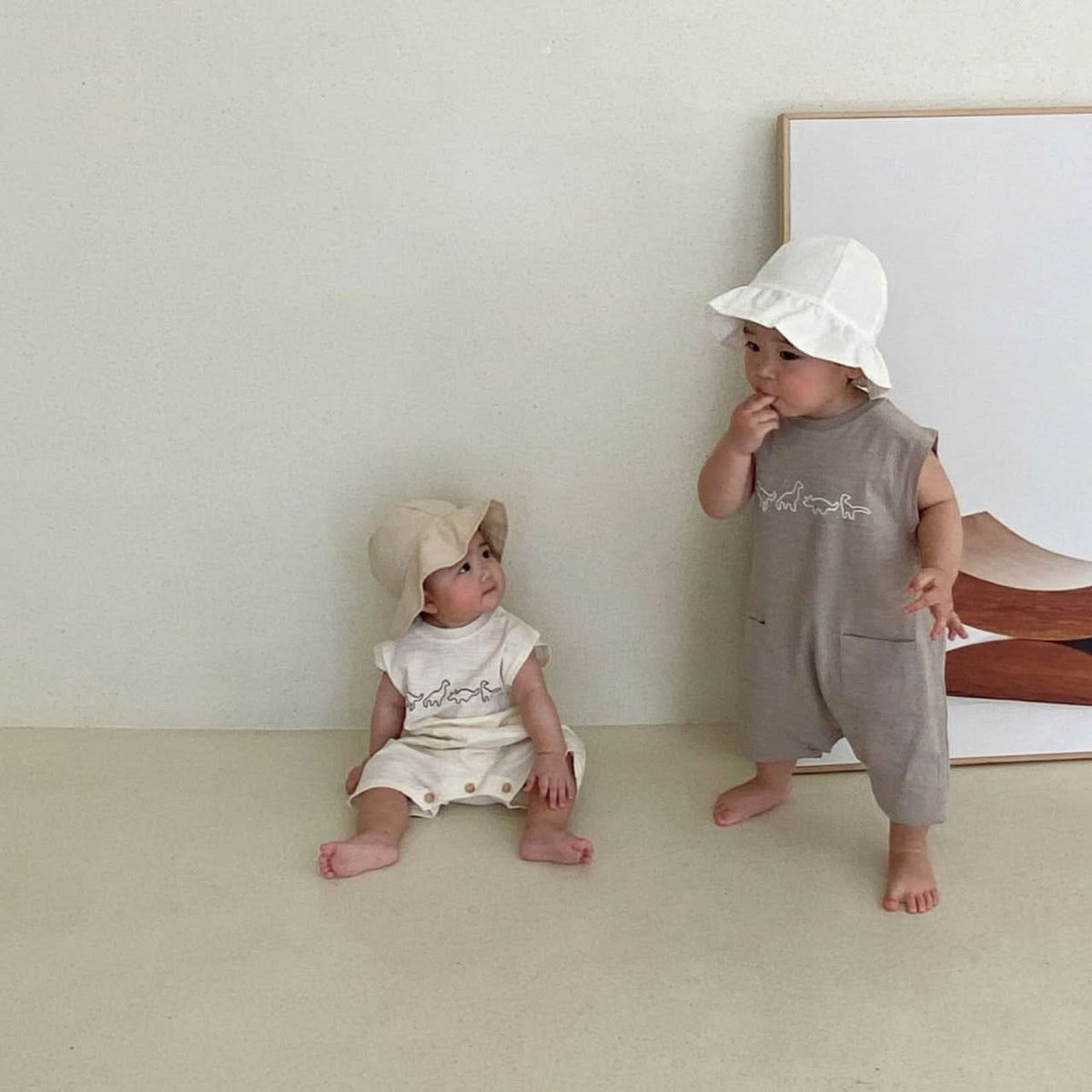 Baby Sleeveless Dino Pocket Jumpsuit (2-18m) - 3 Colors - AT NOON STORE