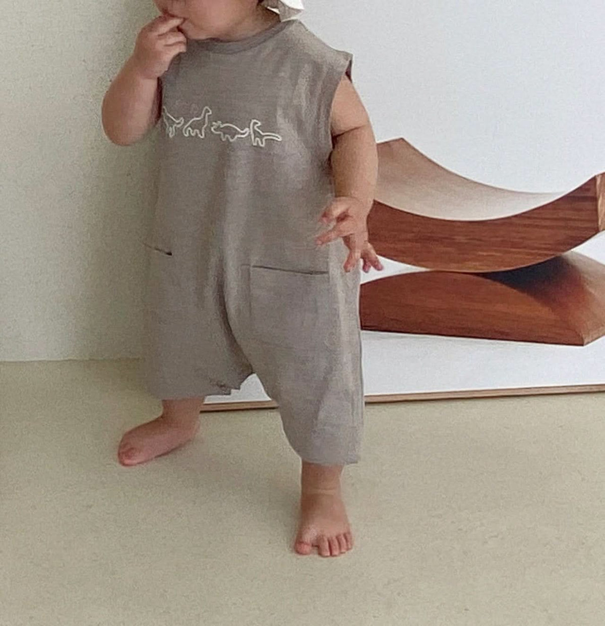 Baby Sleeveless Dino Pocket Jumpsuit (2-18m) - 3 Colors - AT NOON STORE