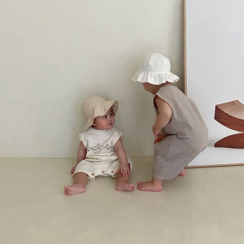Baby Sleeveless Dino Pocket Jumpsuit (2-18m) - 3 Colors - AT NOON STORE