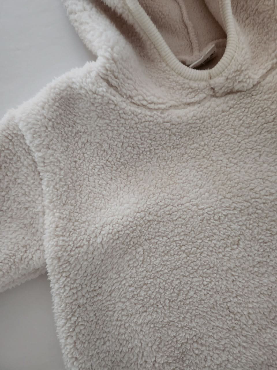 Baby Soft Fleece Hoodie Romper (3-24m) - Ivory - AT NOON STORE