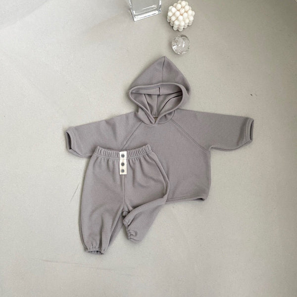 Baby Spring Ribbed Hoodie (3-18m) - Gray