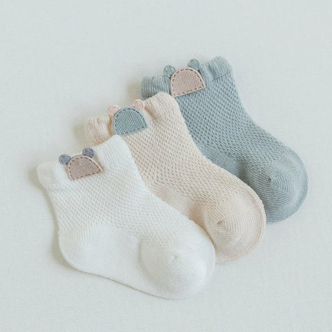 Baby Summer 3pk Socks (0-2y) - Bear
