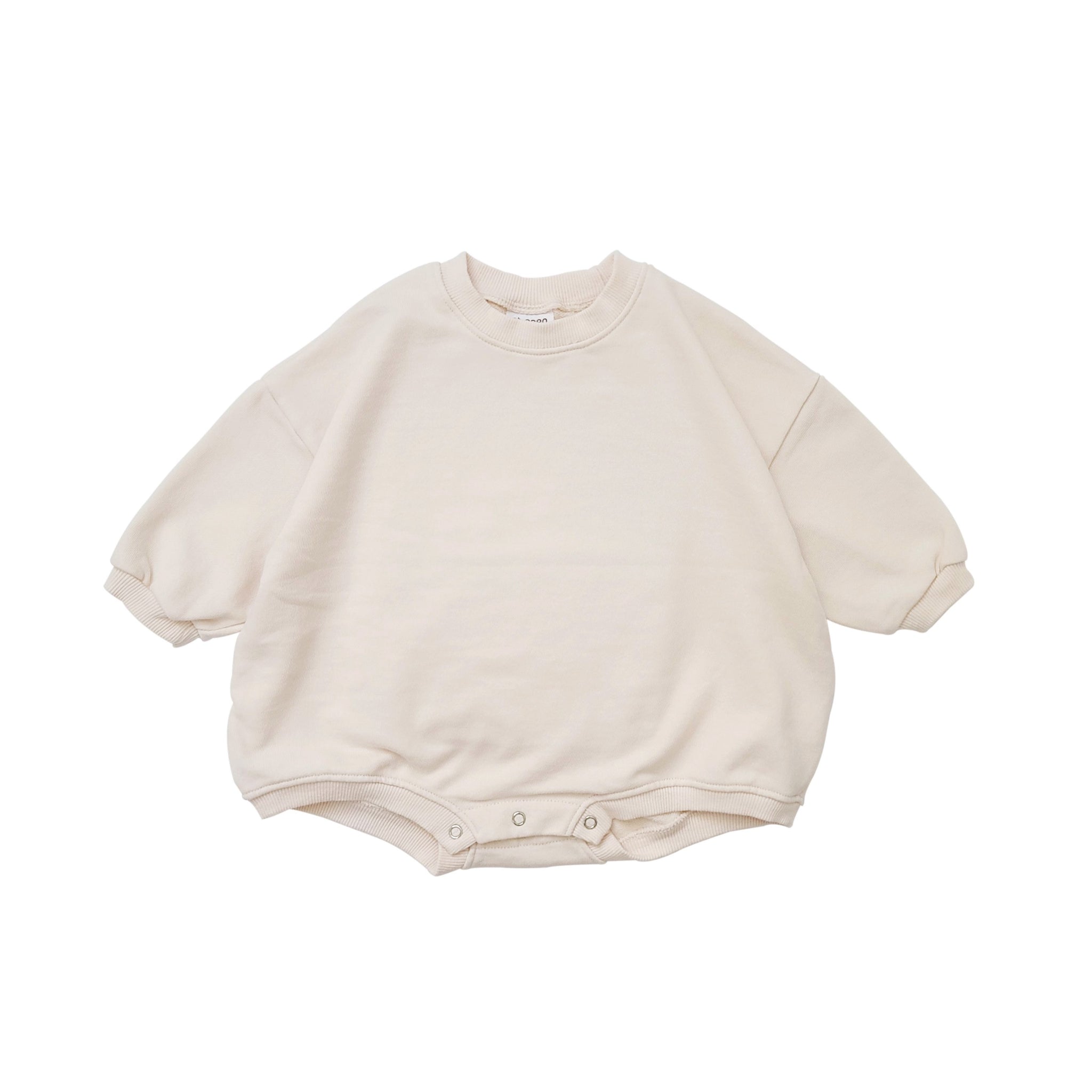 Baby Sweatshirt Romper (3-24m) - Cream - AT NOON STORE