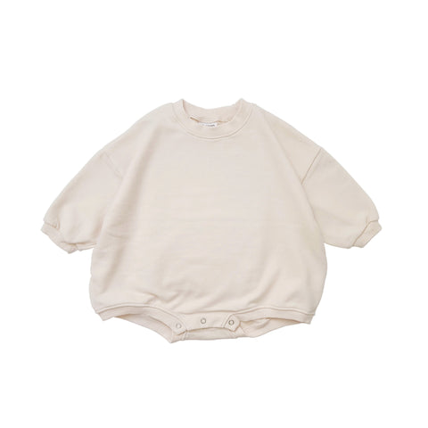 Baby Sweatshirt Romper (3-24m) - Cream