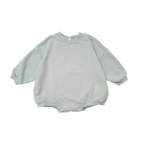 Baby Sweatshirt Romper  (3-24m)  - Mist