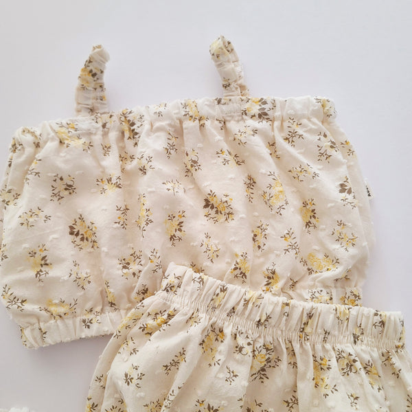 Baby Toddler Bubble Bloomer Shorts (3m-5y) - Yellow Floral - AT NOON STORE