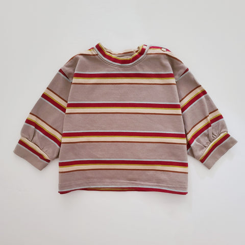 Baby Toddler Long Sleeve Tee (3m-5y) - Beige Stripes - AT NOON STORE