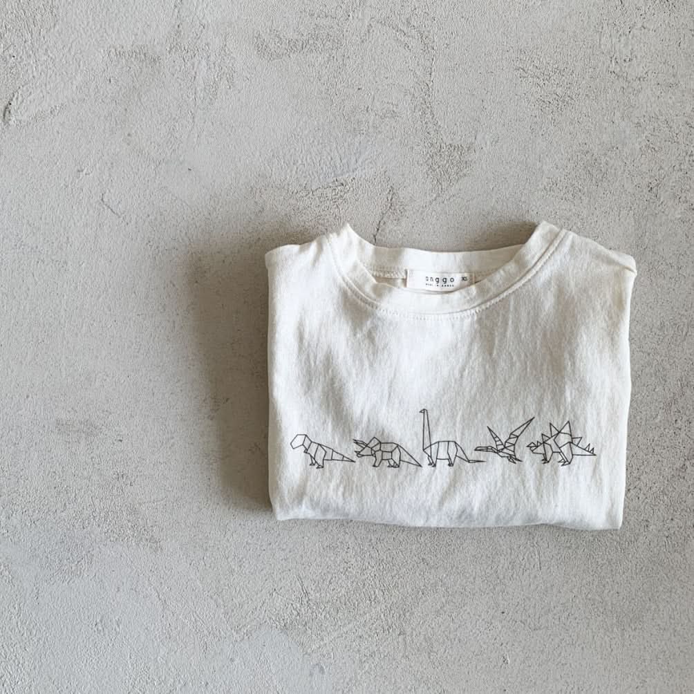 Baby/Toddler Origami Dino Tee (3m-5y) - 3 Colors - AT NOON STORE