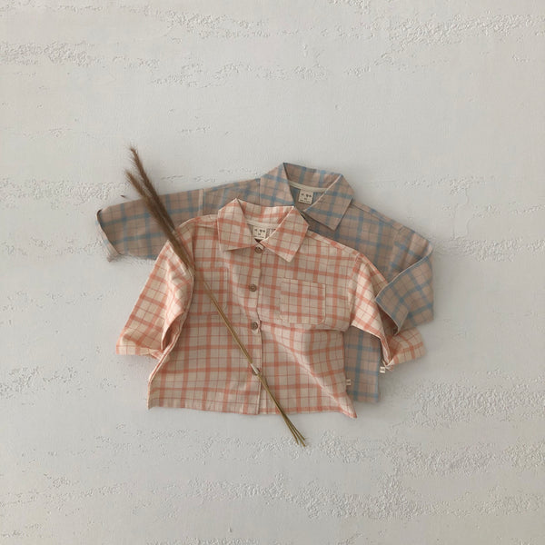Baby Toddler Spring Flannel Shirt (2-3y) - Blue - AT NOON STORE