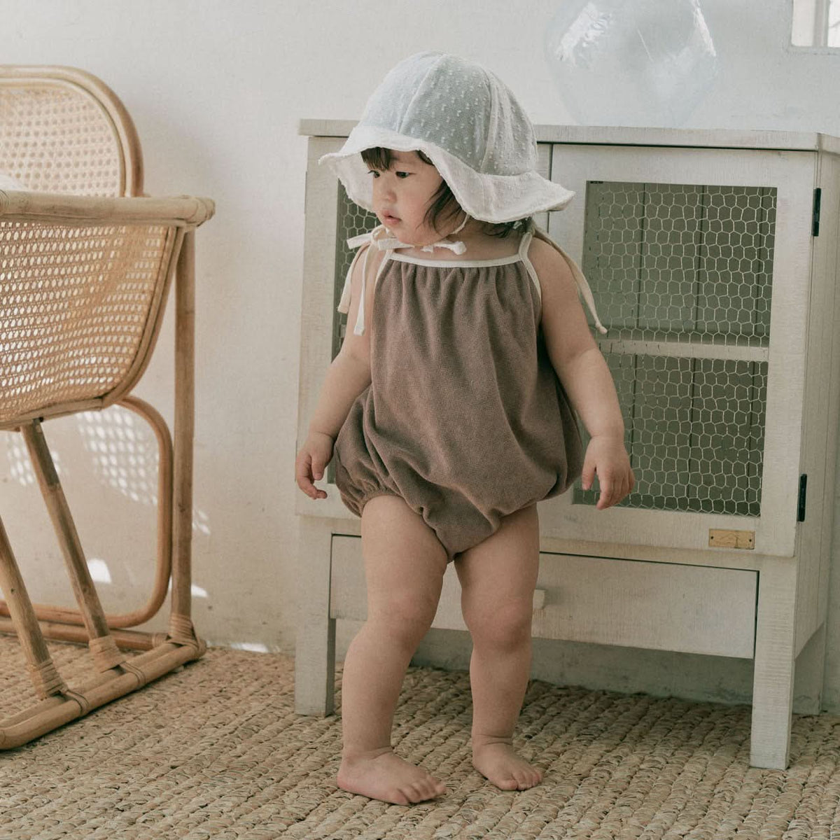 Baby Towel Cloth Tie-Strap Romper (3-18m) - 2 Colors - AT NOON STORE