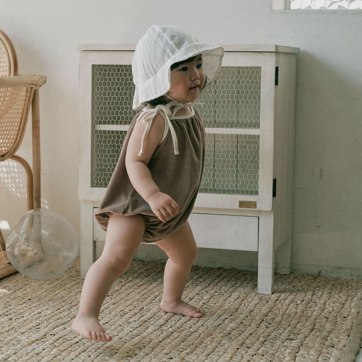 Baby Towel Cloth Tie-Strap Romper (3-18m) - 2 Colors - AT NOON STORE