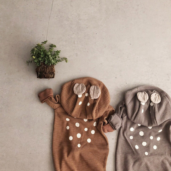 Baby Bambi Hooded Jumpsuit - Brown - AT NOON STORE