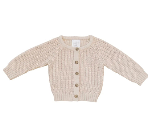 Cotton Knit Cardigan (0-18m) - Cream - AT NOON STORE