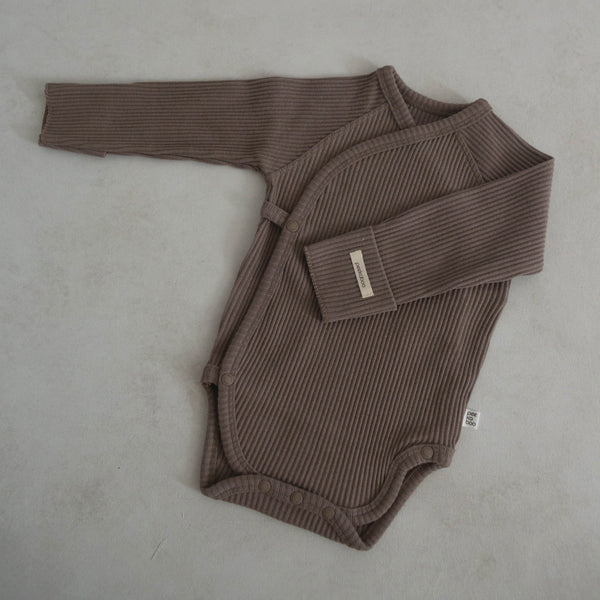 Baby Ribbed Bodysuit (3m) - Cocoa