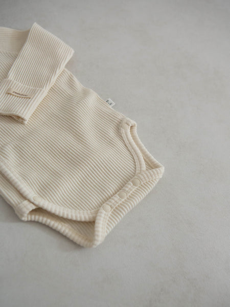 Baby Ribbed Bodysuit (3m) - Ivory
