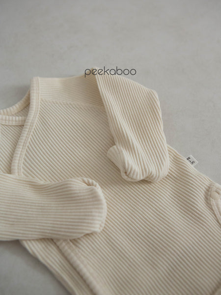Baby Ribbed Bodysuit (3m) - Charcoal - AT NOON STORE