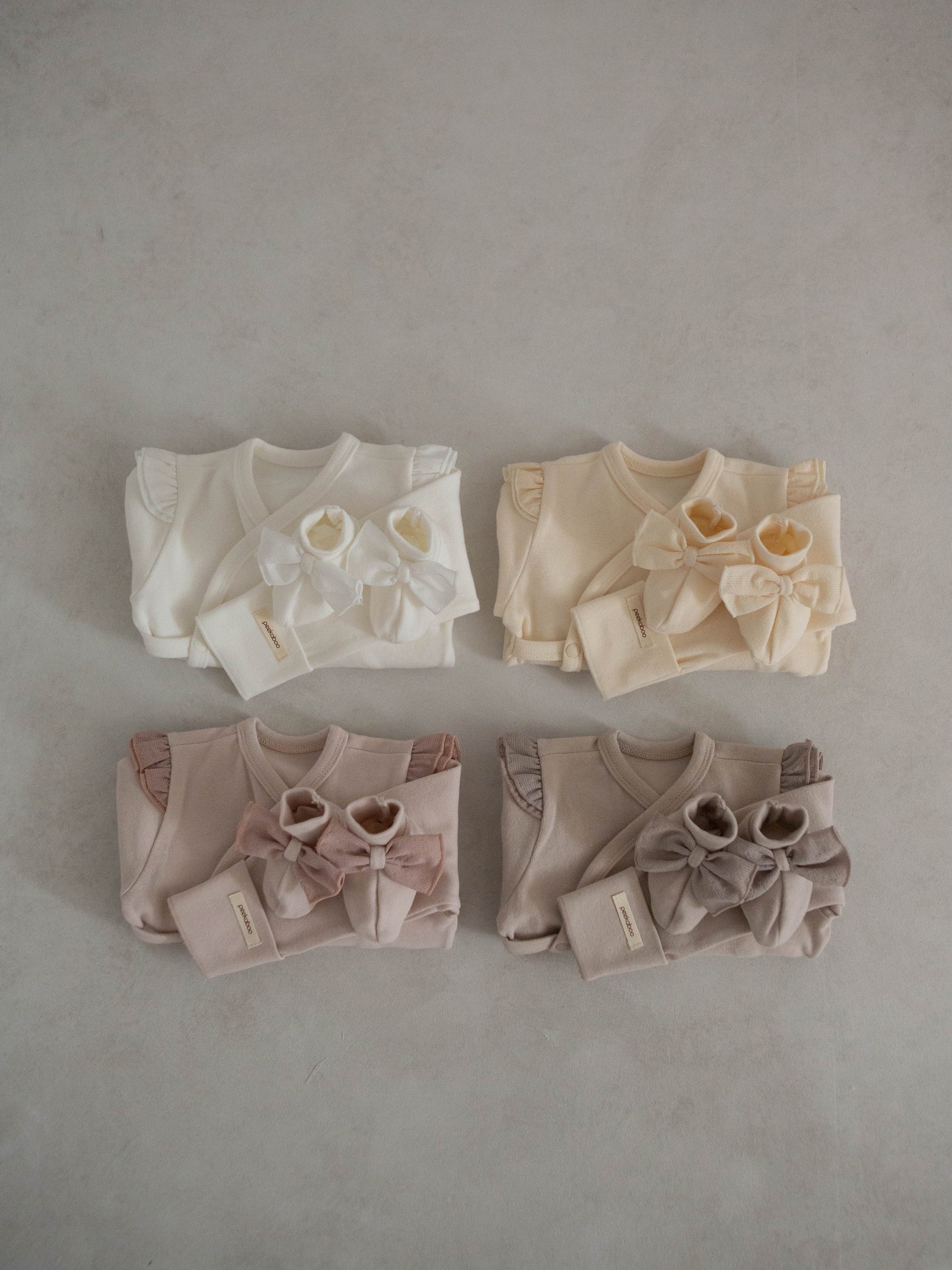 Baby Bodysuit and Bow Socks Set (3m) - Ivory - AT NOON STORE