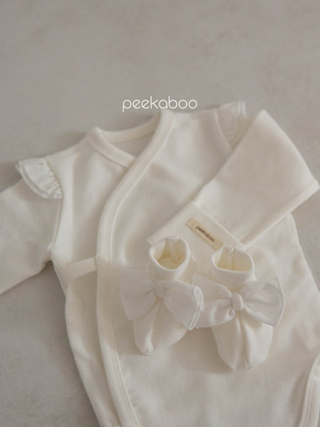 Baby Bodysuit and Bow Socks Set (3m) - Ivory - AT NOON STORE