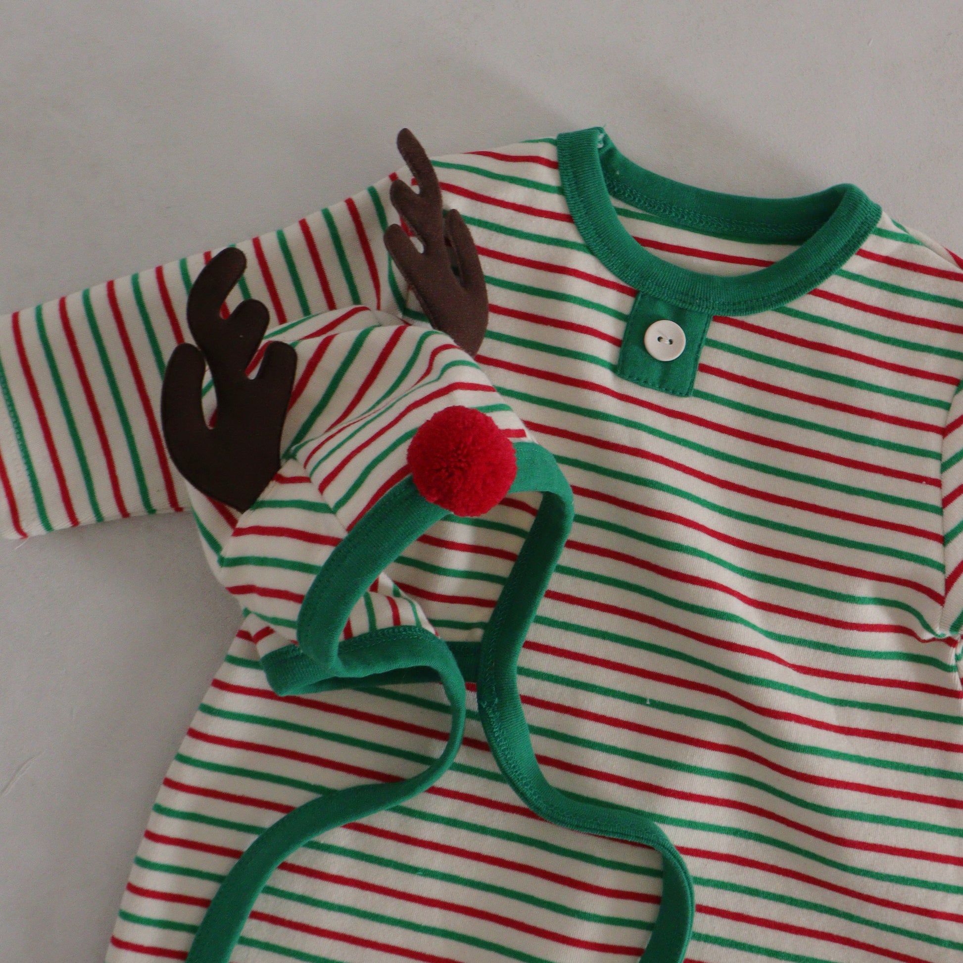 Baby Toddle Holiday Top and Pants Pajama Set (3m-5y)- Green - AT NOON STORE