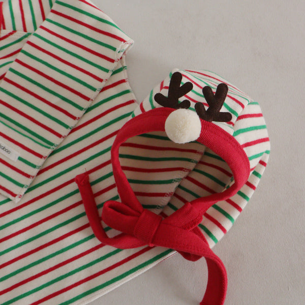 Newborn 3 Piece Holiday Pajama Set (0-3m) - Red - AT NOON STORE