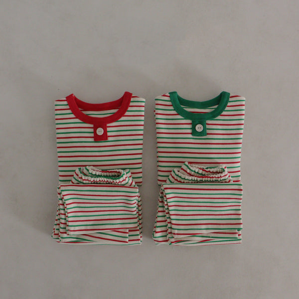 Baby Toddle Holiday Top and Pants Pajama Set (3m-5y)- Green - AT NOON STORE