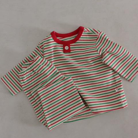Baby Toddle Holiday Top and Pants Pajama Set (3m-5y)- Red - AT NOON STORE